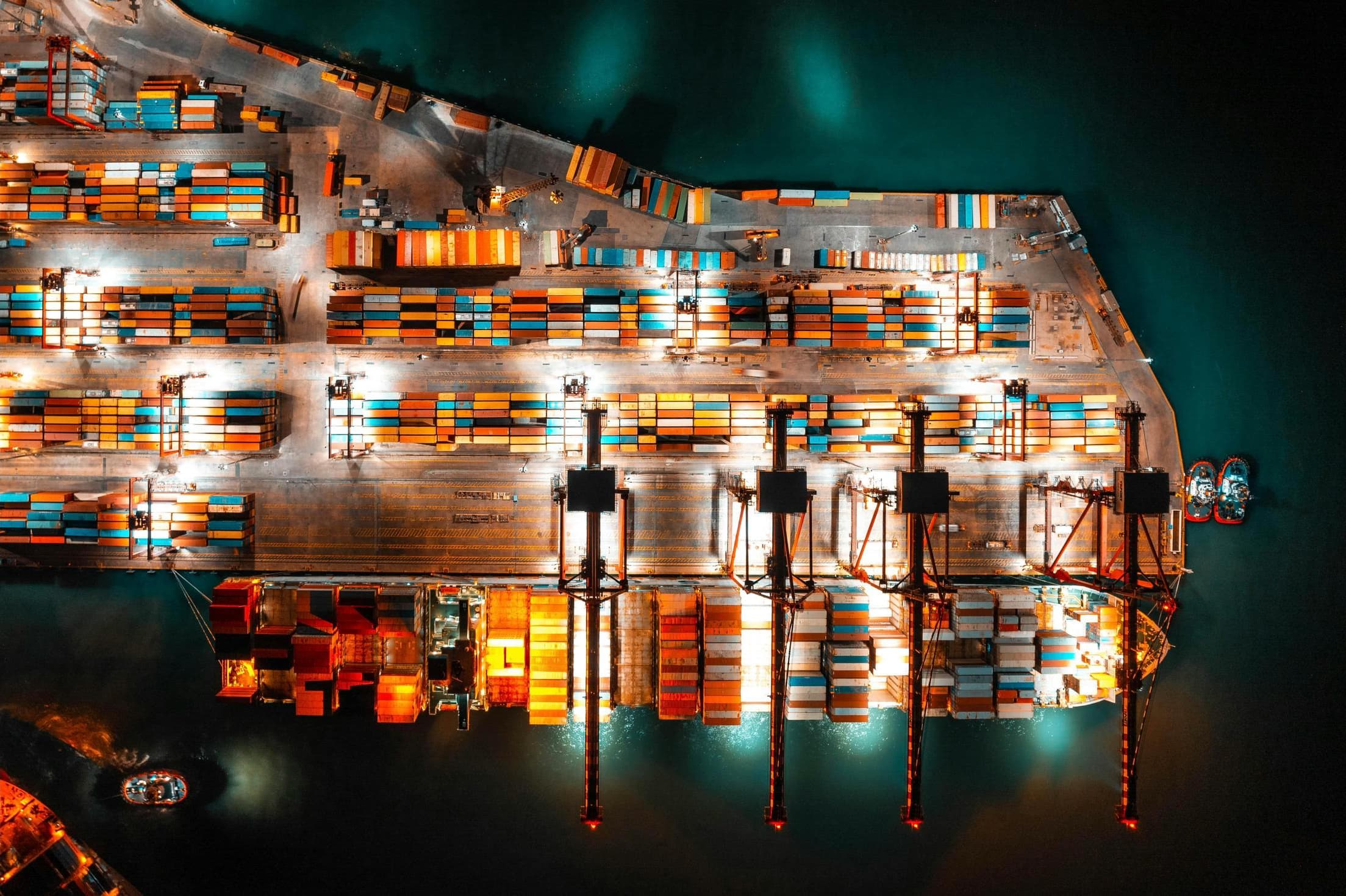 Container Port at Night